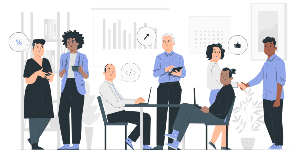 Equipo de expertos en marketing digital, SEO y desarrollo web trabajando en estrategias innovadoras.